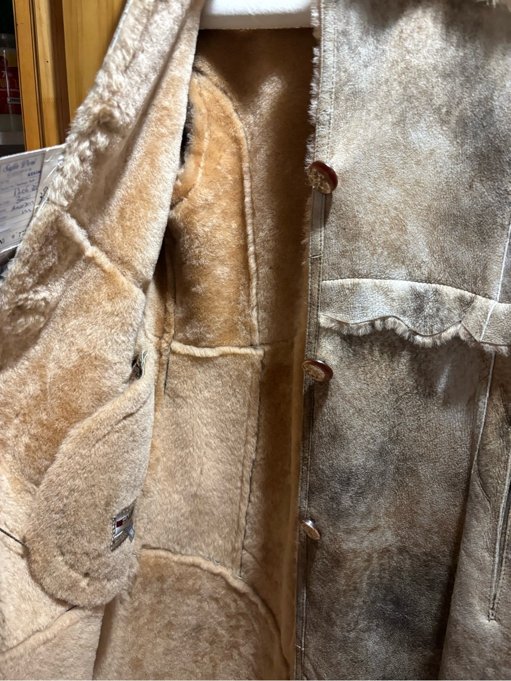 Fabiani Genuine Shearling Long Coat, Size M - Picture 2 of 6